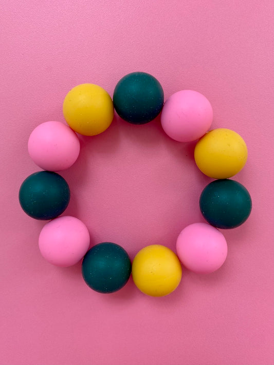 Armband MAXI Tango Grön Senapsgul Knallrosa
