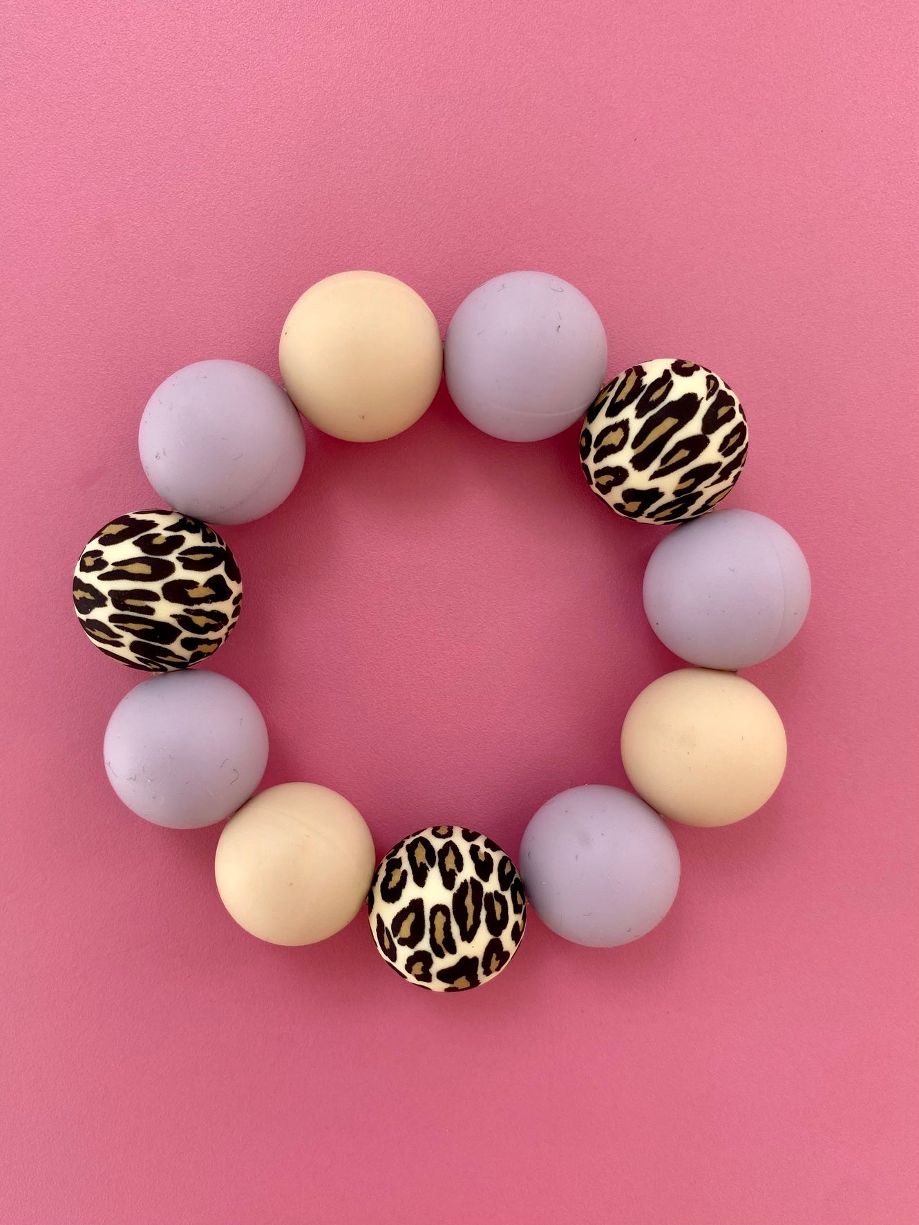 Armband MAXI Tango Ljuslila Leo Beige