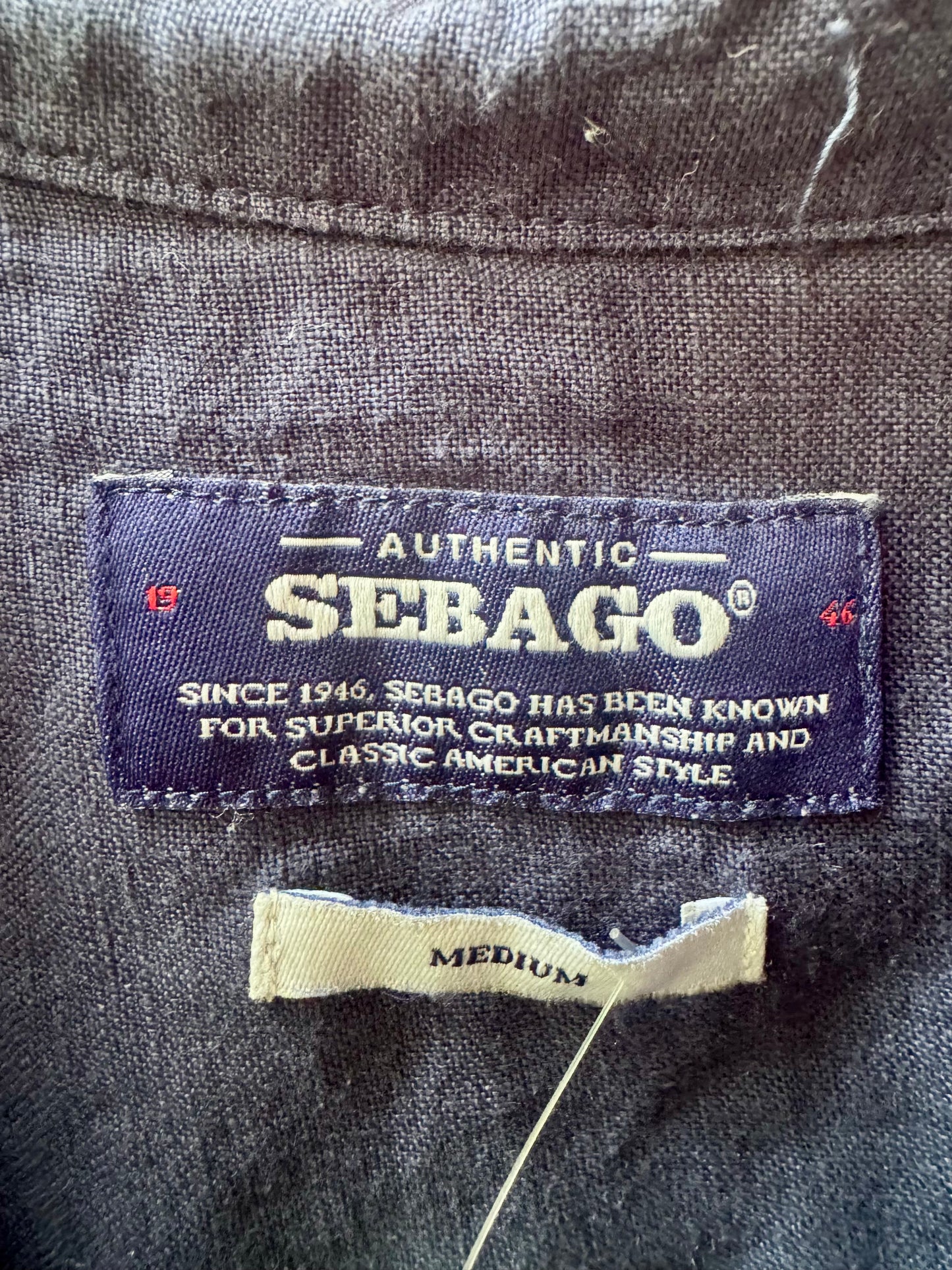 Sebago blå linne skjortklänning stl. M
