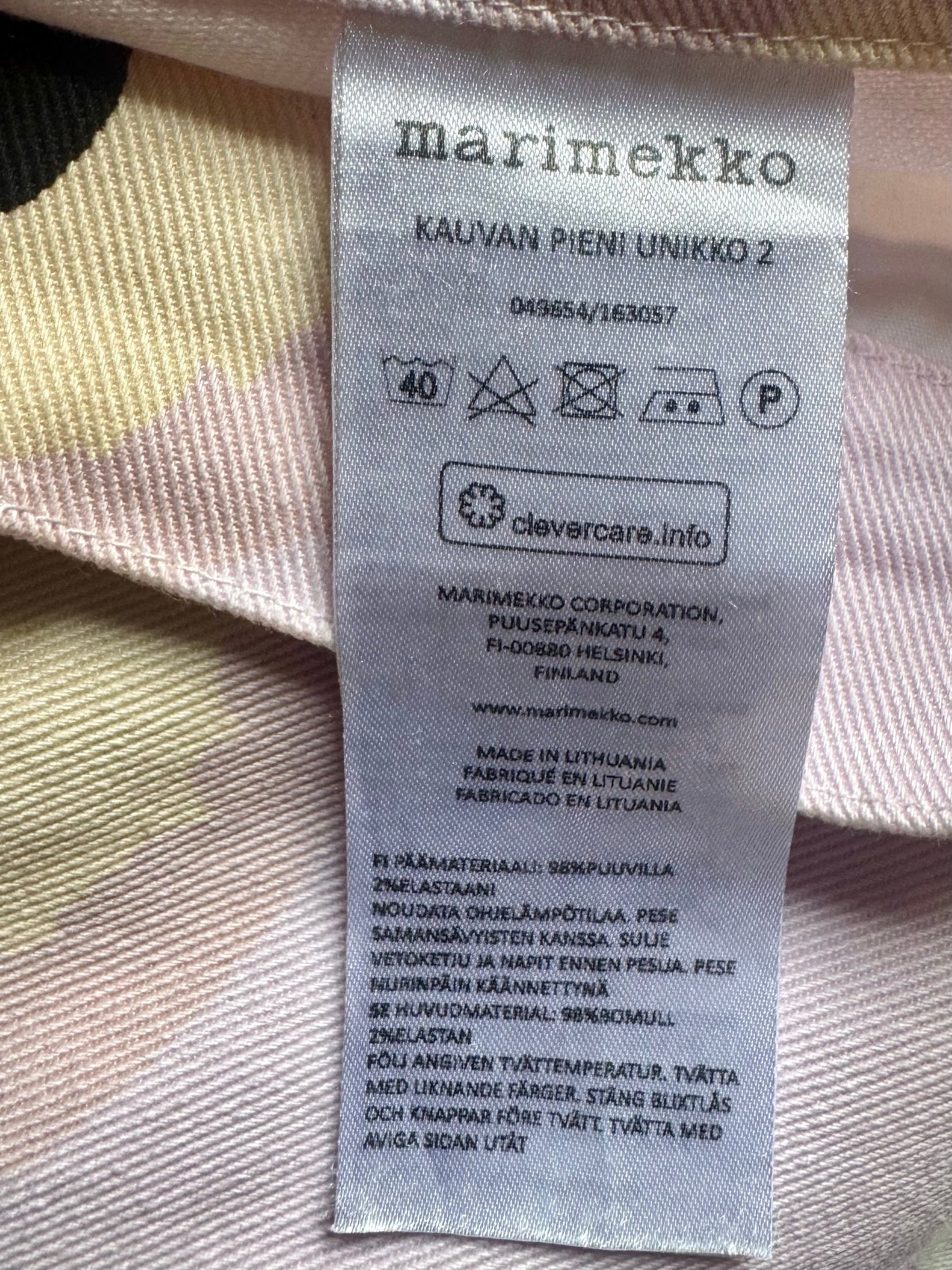 Marimekko Unikko ljusrosalila byxor stl. 42