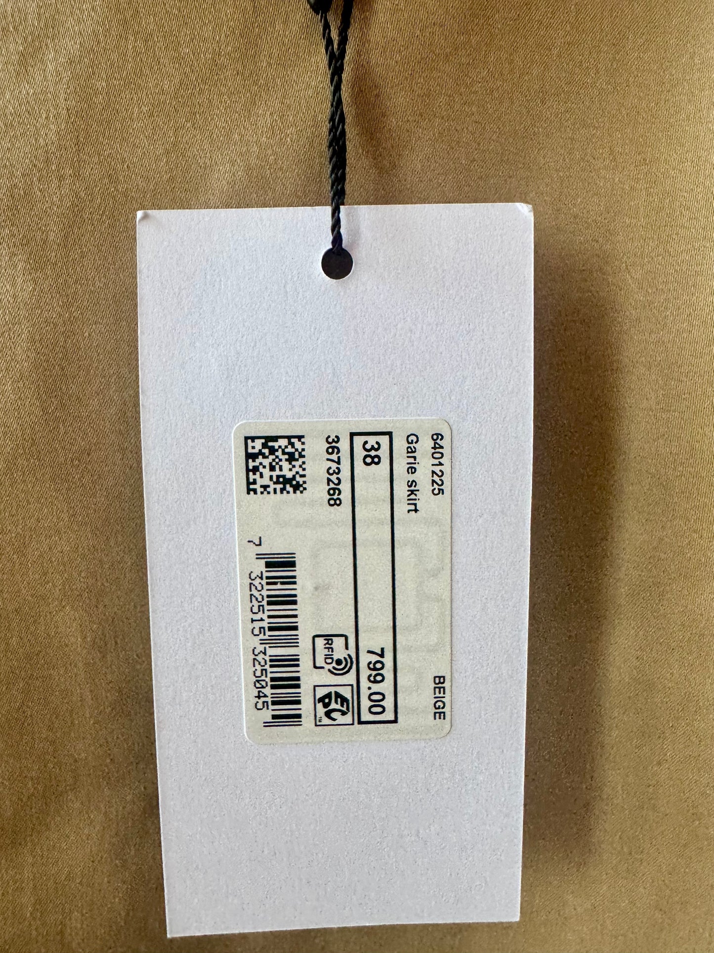 Stockholm Garie kjol ljusbrunbeige stl. 38