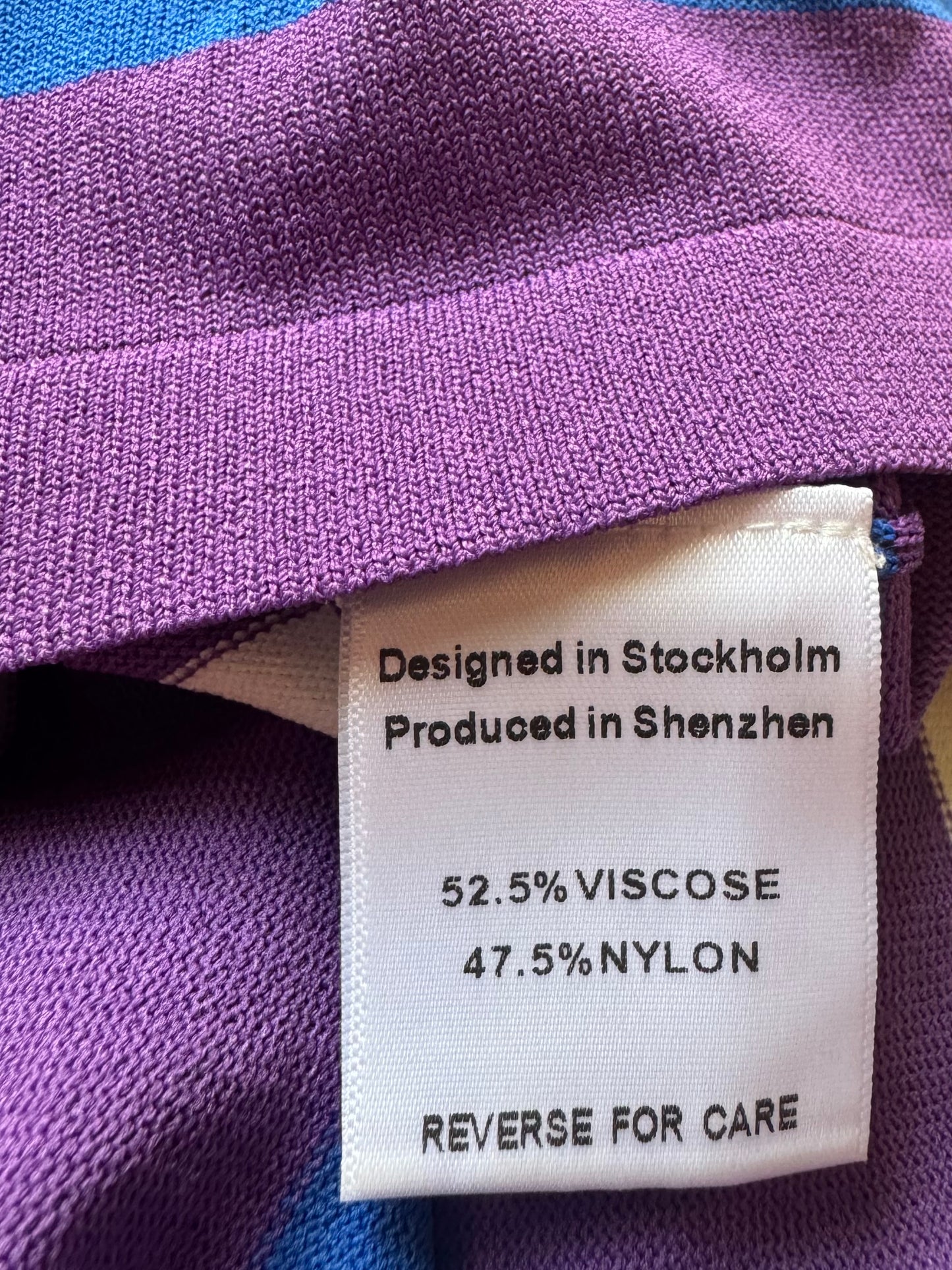 Adoore lång tubklänning randig stl. 36