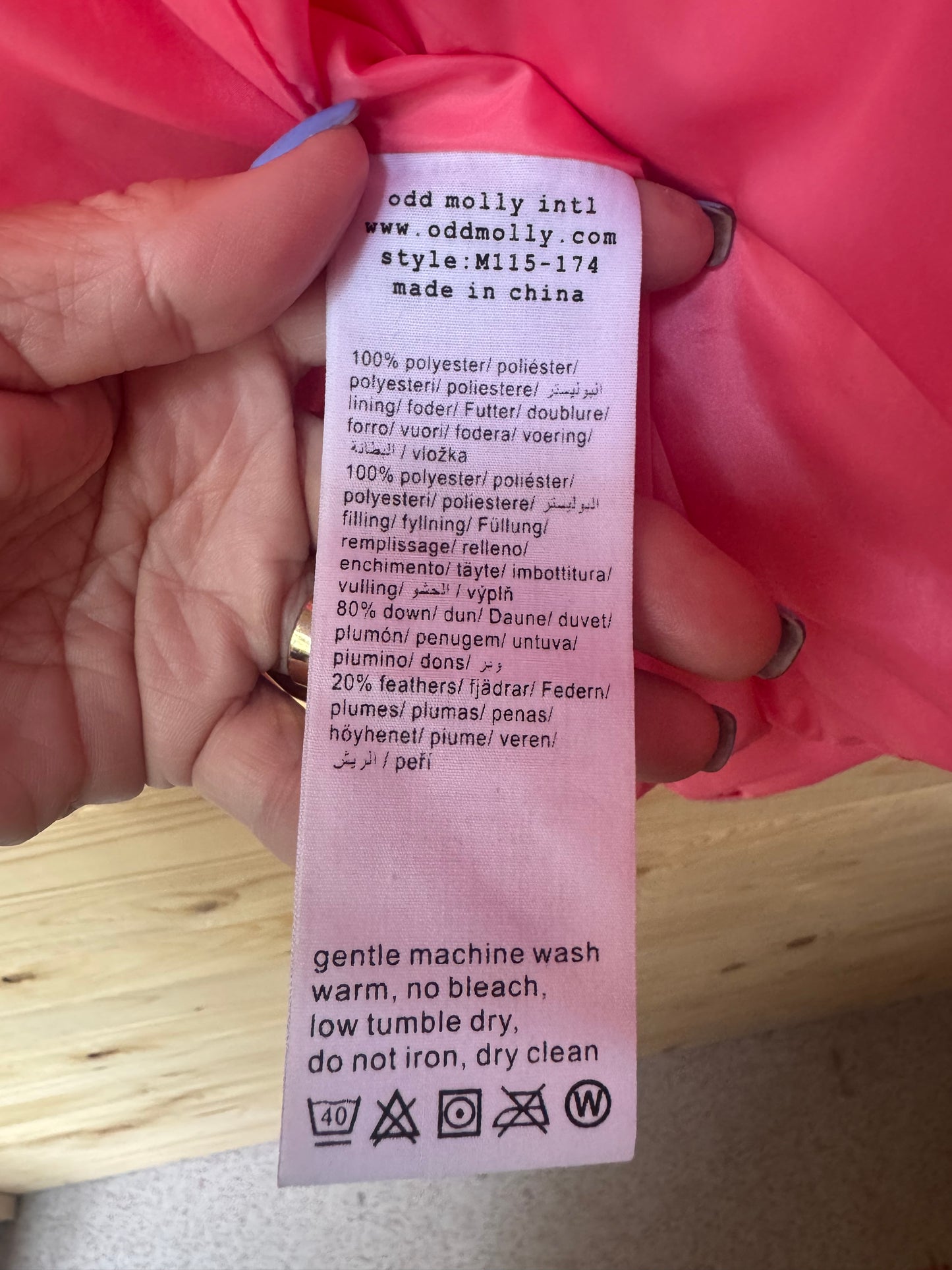 Odd Molly rosa täckjacka