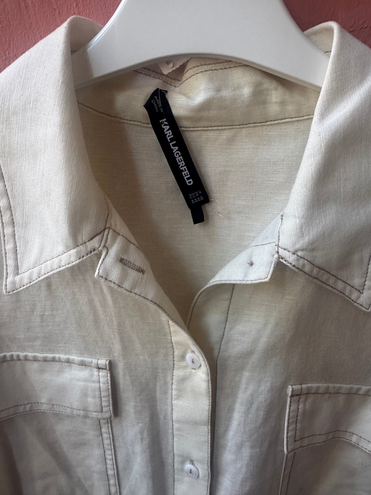 Karl Lagerfeld beige skjorta stl. XL