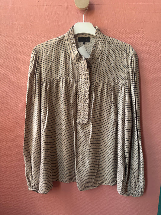 Levete beigemönstrad blus stl. XL