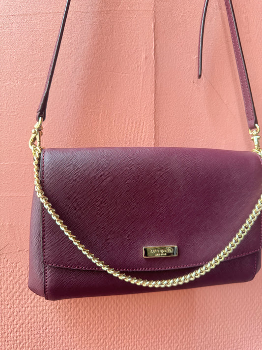Kate Spade vinröd skinnväska